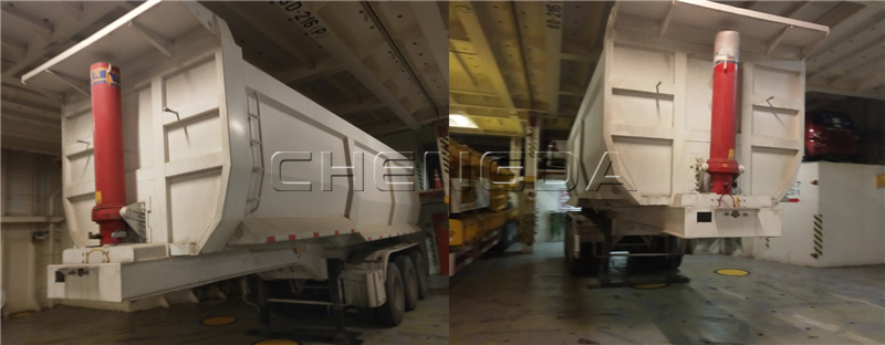 3 Axles Side Tipper Semi Trailer Shipment