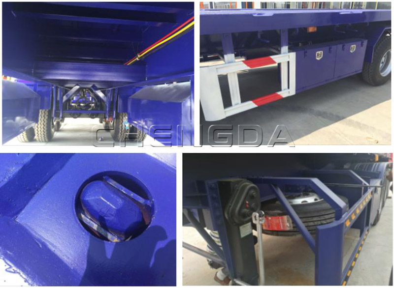 Chengda China 4 axles Flatbed Container Semi Trailers