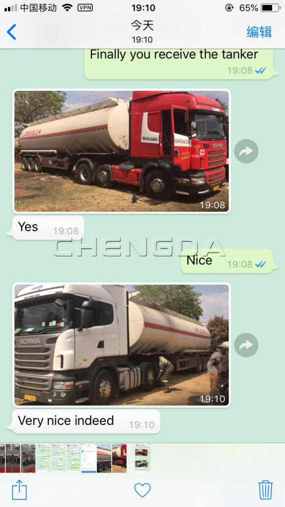 Chengda 3 axles 45000 liters Aluminum fuel tanker trailers