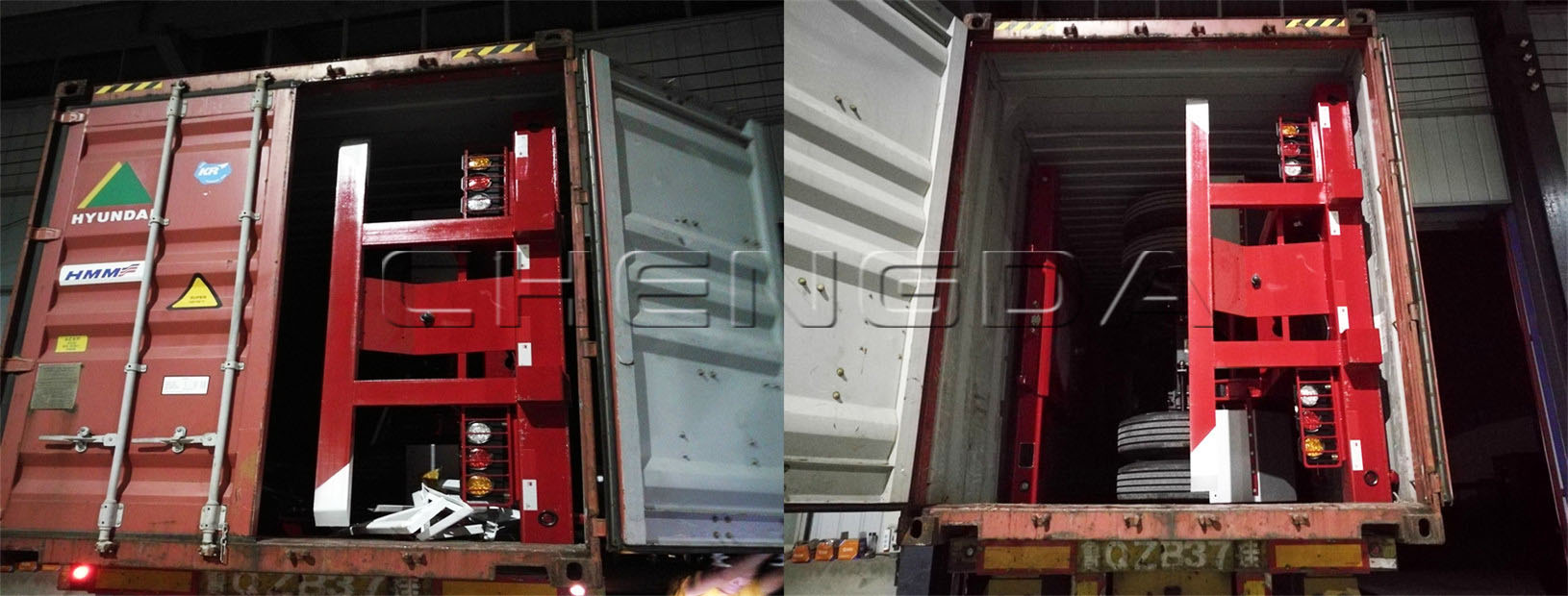 3 Axles 40Ft Container Skeleton Semi Trailer Shipping By container