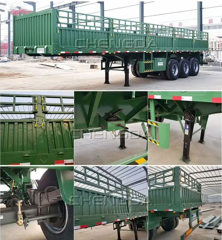  3 Axles Fence Cargo Semi Trailers