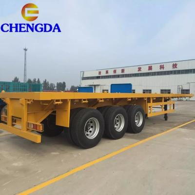 3 axle flatbed container trailer
