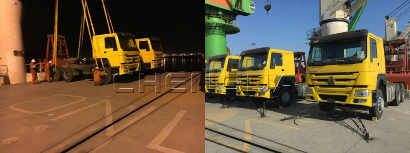 howo tractor truck shipment by bulk