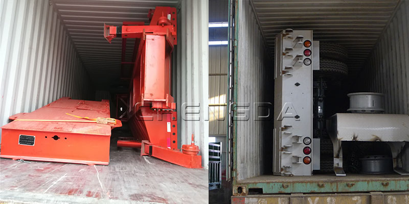 lowbed trailer by container transport