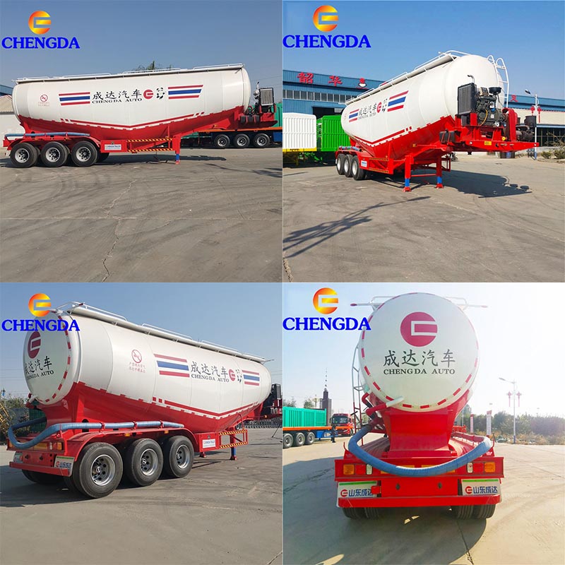 3 Axles 70tons Cement Powder Trailers