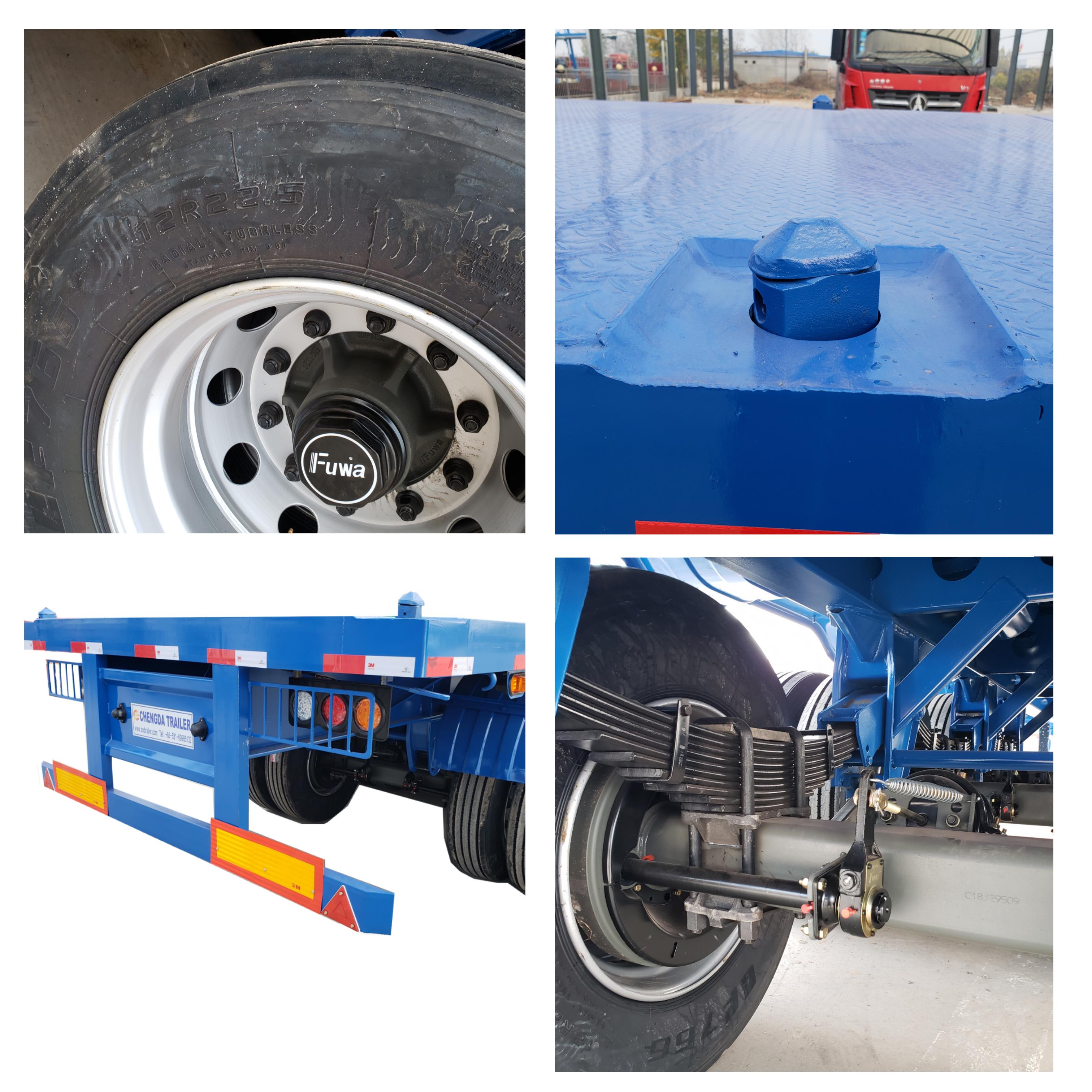 Four Axles Flatbed Trailer Detail